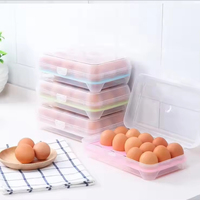Boîte de rangement portable populaire pour œufs, en plastique anti-casse, support à 15 œufs, boîte à œufs en plastique anti-collision pour cuisine