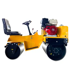 Asphalt machinery 850 kg ride on double drum small road roller for sale