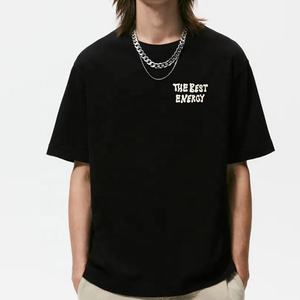 100% anneau filé coton haute qualité impression personnalisée avant et arrière Logos O cou surdimensionné goutte épaule t-shirt pour hommes - Product Image 1