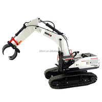 Modèle d'excavatrice RC en alliage Huina 1594 4 en 1 22CH à l'échelle 1:14 2.4G RC Camion d'ingénierie en métal (excavatrice/pince à bois/perceuse/pince)