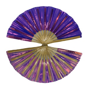 Abanicos de mano plegables de Metal holográficos BSBH, ventilador de mano grande de PVC Clack, ventilador de mano chino Kung Fu <span class=keywords><strong>Taichi</strong></span> para festivales de Halloween - Product Image 3