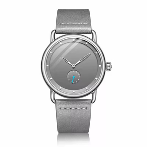 simple design classic stainless steel men quartz <b>watch</b> with retro lather strap good price customized logo - Product Image 3