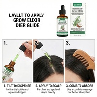 Sérum capillaire 2-en-1 à l'huile de coco et au thé aux herbes de romarin, formule OEM/ODM, favorise la croissance des cheveux, prévient la casse, répare les cheveux, 30 ml, végan