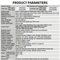 Sensor Fotoeléctrico de Gran Tamaño con Luz Roja BGS, Supresión de Fondo, DS-GLS22, Clasificación IP67, 24V, Puede Reemplazar la Serie E3Z-LS