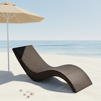 Chaise longue pliante en rotin minimaliste moderne pour l'extérieur, chaise mobile pour balcon, salle de bain, plage, piscine - Blanc