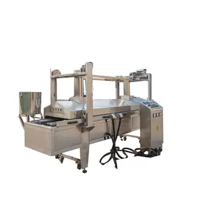 Continuous chicken tender frying machine