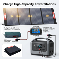 Panel Surya 200W 4-Fold Dual USB QC3.0 Type-C DC Anderson Output Tahan Air Efisiensi Tinggi Pengisi Daya Surya Mono Klip Buaya