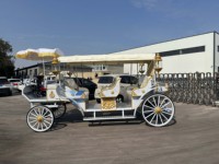 4 carrosses à chevaux de style mariage pour visites touristiques en parc, à vendre, véhicule à roues tirées, chariot rétro