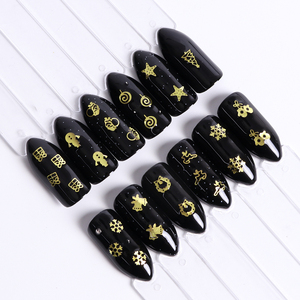 Décalcomanies 3D pour ongles dorés DIY Noël <span class=keywords><strong>Flocon</strong></span> <span class=keywords><strong>de</strong></span> <span class=keywords><strong>neige</strong></span> et tranche <span class=keywords><strong>de</strong></span> métal Paillettes Décoration plastique pour Nail Art - Product Image 6