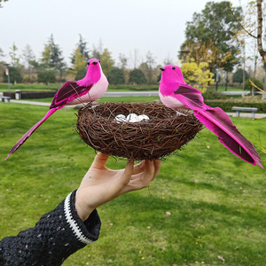 Nido de Pájaro Artificial, Decoración para el Hogar, Adorno Artístico con Plumas, Diseño Biomimético Hecho a Mano para la Habitación de los Niños - Product Image 3