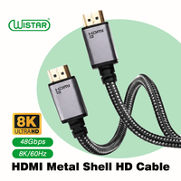 Câble HDMI 2.1 certifié WISTAR Premium, ultra haute vitesse 8K/60Hz 4K/120Hz, 1,5 m, plaqué or