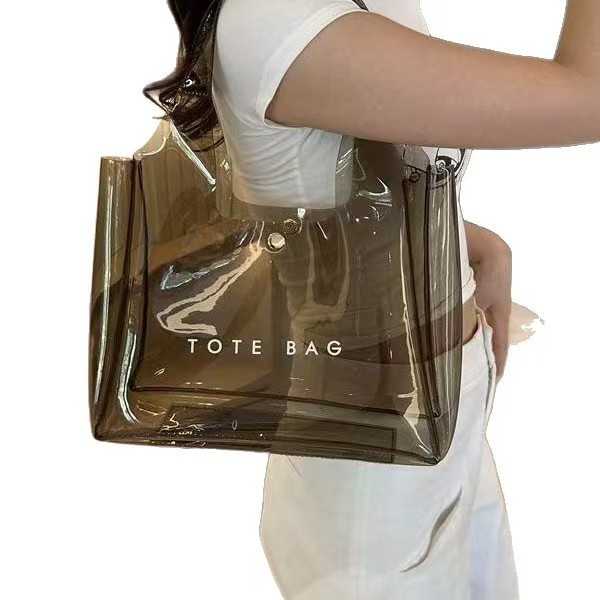 2026 Guangzhou Factory Sale OEM/ODM PVC Beach Totes Jelly Clear Tote Handbag Purse for Women