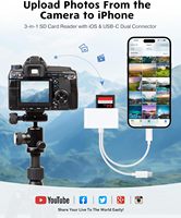 Lector de Tarjetas SD REXIAO RX-054 para iPhone, iPad, Cámara, USB-C, Ranura Dual para Tarjetas, USB 3.0, Compatible con Tarjetas SD/TF