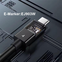 Cable Thunderbolt 4 ULT-unite E-marker Chip USBC C de 1 m, Compatible con Salida de Video 8K a 60 Hz, Transferencia de Datos de 40 Gbps, Carga Rápida PD de 100 W