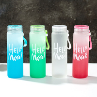 400ml Colorful cold brew tea hello master bouteille en verre Tasse à thé au lait bouteille en verre scellée aux enzymes