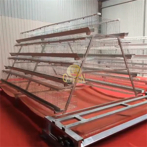 QinaQin Cages de ponte de type A Système d'alimentation de volaille 3 niveaux 96/120 oiseaux Cages de poule à batterie galvanisées de type A - Product Image 1