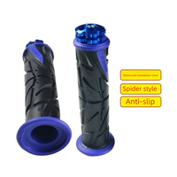 Pegangan Stang Sepeda Motor Model Spider, Pegangan Tangan Karet Anti Selip Dua Warna, Aksesori Modifikasi Sepeda Motor Universal 22mm