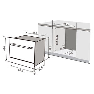 <span class=keywords><strong>Panneau</strong></span> noir W8B-01GB 5 programmes de lavage 8 Place Sett. <span class=keywords><strong>Lave</strong></span>-<span class=keywords><strong>vaisselle</strong></span> autoportant - Product Image 5