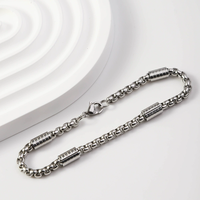 Bracelet chaîne à maillons en acier inoxydable, bijoux hip-hop, bracelets pour femmes, hommes et garçons, bijoux de mode en acier titane, boîte à bijoux