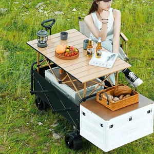 Nouveau chariot de plage pliable avec <span class=keywords><strong>table</strong></span> pour le camping et les pique-niques. - Product Image 1