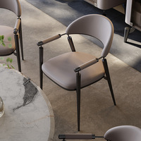 Fauteuil de réception moderne pour café, fauteuil italien de luxe léger, chaise de salle à manger haut de gamme pour la maison
