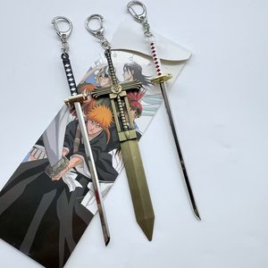 Prix <span class=keywords><strong>d</strong></span>'usine Porte-clés <span class=keywords><strong>épée</strong></span> en alliage de zinc mini format Anime, tendance 3D, lot de 3, pendentif pistolet jouet - Product Image 6