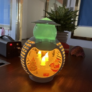 Modern Festival <b>Projector</b> Christmas Halloween LED Night <b>Light</b> Santa Claus Pumpkin Human Skeleton Candle <b>Light</b> Remote Control - Product Image 1