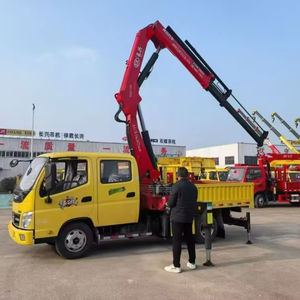 Mini-grue montée sur camion Foton avec flèche télescopique, système entièrement hydraulique, capacité de levage de 20 m, moteur et pompe inclus - Product Image 1