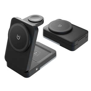 Prezzo di fabbrica pieghevole telefono Smart Watch caricatore per auricolari supporto <span class=keywords><strong>3</strong></span> in 1 caricatore da tavolo 15W portatile da viaggio Wireless supporto per caricabatterie - Product Image 1