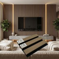 Panneau acoustique en bois MDF à lattes, design moderne, revêtement mural décoratif 3D pour salon et chambre à coucher