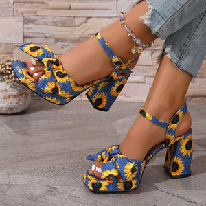 Sandalias de tacón alto con correa, estilo versátil, punta abierta y tacón delgado para mujer - Product Image 2