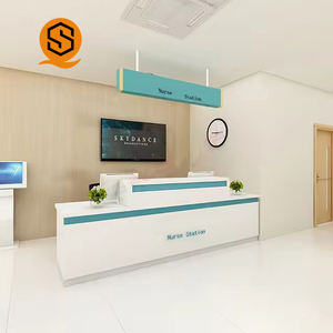 Shinestone โต๊ะพยาบาลในโรงพยาบาลมุมสีฟ้าที่กำหนดเองขนาดโต๊ะต้อนรับคลินิกออร์โธปิดิกส์ - Product Image 2