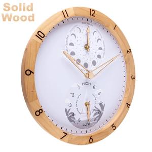 다기능 벽시계 음력 및 조수 표시 나무 프레임 가정용 유럽 장식 현대 벽시계 - Product Image 2