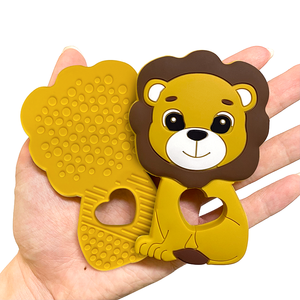 Clip para chupete de bebé con forma de animal, de silicona de grado alimenticio, no tóxico, 10 colores, con forma de león, cadena de joyería para la dentición, collar mordedor - Product Image 6