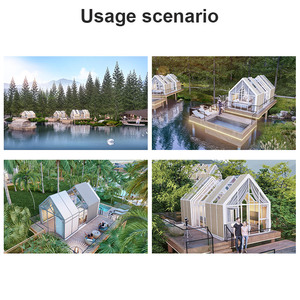 Cabaña Móvil con Techo a Dos Aguas para Parques Turísticos y Playas, Techo Retráctil Eléctrico con Iluminación y Parasol para la Comodidad de los Huéspedes - Product Image 5