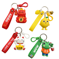 Porte-clés personnalisé avec logo, dessin animé et animation, en PVC, cadeau promotionnel, petite abeille, porte-clés personnalisé en caoutchouc