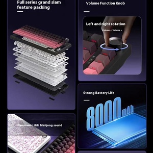 Clavier mécanique K81 personnalisable à trois modes, sans fil 2,4 GHz, rétroéclairage RVB, USB 2.0, <span class=keywords><strong>82</strong></span> touches, axe mécanique, gravure latérale, bureau, jeu - Product Image 6