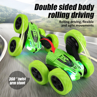 Voiture RC haute vitesse 2,4 GHz, voitures RC à 360 degrés avec éclairage des roues, rapides et capables de faire des retournements, voitures RC acrobatiques 4 roues motrices double face