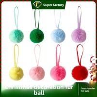 Nouveaux ornements de Noël en peluche à suspendre, boules moelleuses DIY, pendentifs pour décorations d'arbre de Noël, pompons en fausse fourrure de lapin Rex