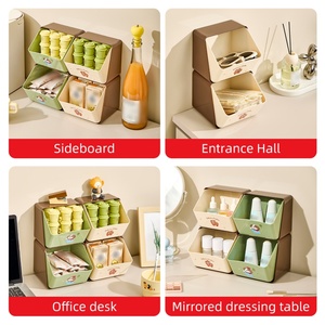 Simple Student Dormitory Desktop Storage Box Cosmetics Organizer with <b>Drawers</b> for <b>Small</b> Spaces Office and Home - Product Image 2