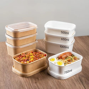 Tùy Chỉnh Giấy Bát Dùng Một Lần Vuông <span class=keywords><strong>Salad</strong></span> Kraft Giấy Bát Dày 24 Oz Kraft Giấy Bát Cho Cắm Trại Trái Cây Bento <span class=keywords><strong>Salad</strong></span> - Product Image 1