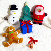 Ensemble de jouets de Noël en peluche couineurs pour chiens et chats, thèmes Père Noël, Sapin, Bonhomme de neige, Pain d'épices, pour chiots et chatons, à mâcher, 4 modèles, 60g