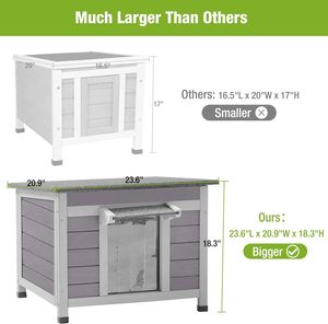 Nhỏ bằng gỗ Thỏ hutch Bunny lồng với PVC Cánh Cửa Thời tiết ngoài trời Hoang Dã mèo nhà dùng một lần trong nhà-thiết kế - Product Image 3