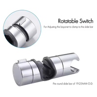 Pince de support de douche 22mm Rotation à 360 ° 18-25mm Rail de douche réglable Glissière Accessoires de robinet de salle de bain Accessoire de salle de bain