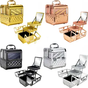 Kleine transparente Beauty Vanity Clear Acryl Make-up Zug Fall mit Spiegel, ACRYL 2-TIERS EXTENDABLE TRAYS COSMETIC Fall