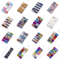 Autocollant de transfert d'ongles sur ongles, 10 pièces, en papier AB, étoilé de luxe, holographique, de styliste