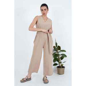 Mono de Visón al por Mayor para Mujer con Cremallera Trasera y Cinturón, Estilo Formal de Cintura Alta, Logotipo Personalizado para Fitness, para Verano - Product Image 4