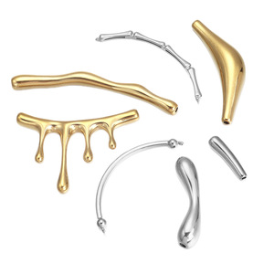 Colgante de Acero Inoxidable con Forma de Lágrima, Tubo Perforado Curvado en U, Accesorio de Joyería DIY Unisex - Product Image 4