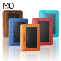 Portefeuille de permis de conduire MO PU tendance, porte-cartes, porte-monnaie, pince à cartes de crédit et professionnelles, ultra-mince 9,3 mm, étui à cartes en cuir pleine fleur