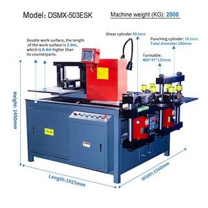 Machine de traitement de barres hydrauliques 3 en 1 certifiée CE, outil de poinçonnage, de pliage et de découpe du cuivre de haute précision - Product Image 2